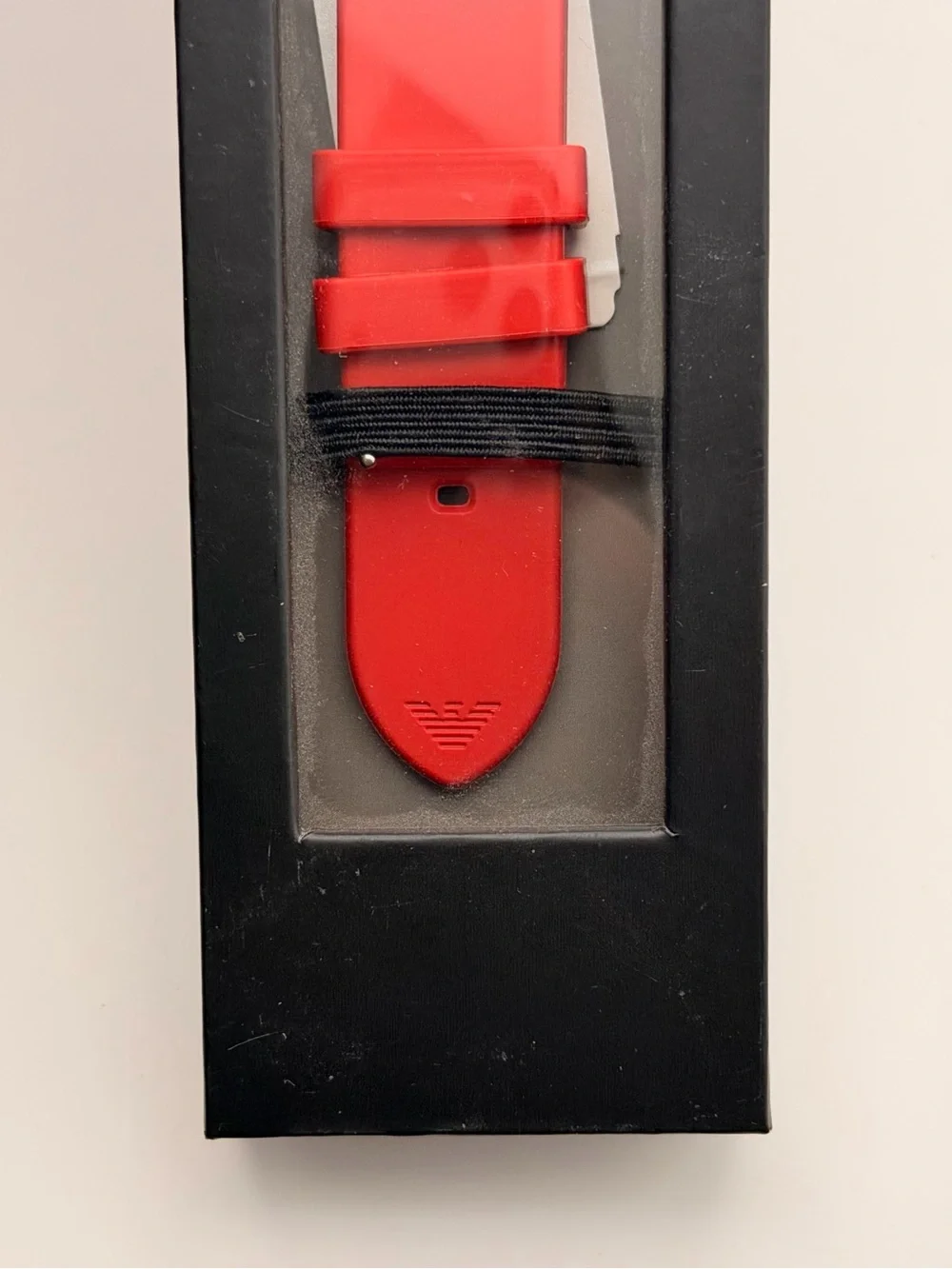 Emporio Armani Leather Band, New, Red